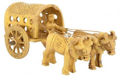 Utsav Kraft Brass Bullock Cart Figurine (17 cm x 7 cm x 9 cm by Plexus