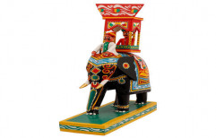 Utsav Kraft Handmade Wooden Ambaari Elephant Show Piece by Plexus