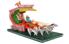 Utsav kraft Handmade Wooden Showpiece Krishna & Partha/Arjun by Plexus