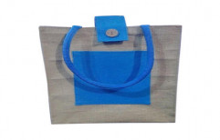 Blue Jute Lunch Bag by Jamia Jute Bags
