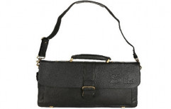 Black Leather Office Bag by Shifa Industries