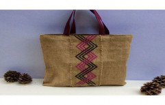 Stitched Jute Bag by Vallakati Art's