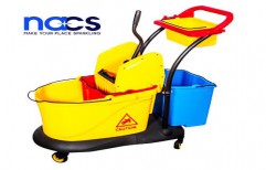 Three Bucket Mop Wringer Trolley by NACS India