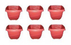 Truphe Square Planters , Nursery Flower Pots - Pack of 6 by Truphe Traders LLP