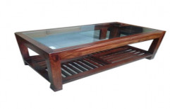 Glass Top Wooden Table by Fine Wood Interior