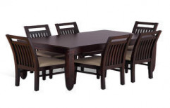6 Seater Wooden Dining Table Set by Mahi Interiors