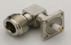N Female Right Angle Panel Receptacle Coaxial End Connector by Synergy Telecom Private Limited