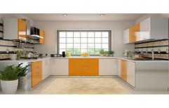 U Shaped Modular Kitchen by Saffron Interiors & Engineering