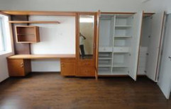 Veneer Wardrobe with Study Table by Square Modules