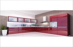 L Shaped Modular Kitchen by Kiran Wooden Furniture