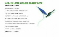 All In One 20 Watts LED Solar Street Light by Concept Engineers