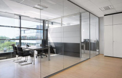 Frameless Glass Partition by SS Interiors & Infrastructures