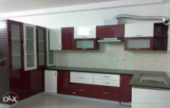 V Shaped Modular Kitchen Designing by Ravi Wood Work & Interior Decorative