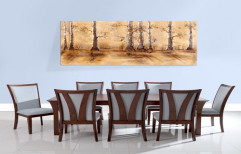 Athens Engineer Wood Dining Set 1T 8C-Walnut by Majestic Kitchens & Decor