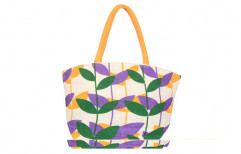 Floral Print Jute Bag by Arihant Enterprise