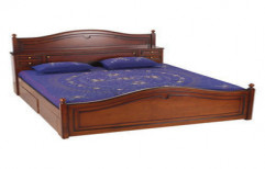 Wooden Double Bed by Saffron Interiors & Engineering