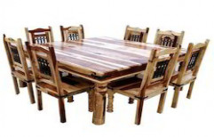 8 Seater Wooden Dining Table by Kiran Wooden Furniture