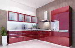 Glass Modular kitchen by Arise Kitchen Wood