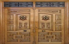 Pure Teak Wooden Double Door by Ganpati Wood Moulders
