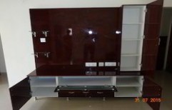 Rubber Wood Glossy Finish TV Unit by New Age Interiors