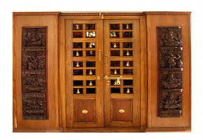 Brown Teak Wood Wooden Pooja Mandir Room, For Worship