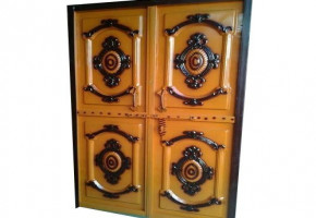 Golden Color Coated Cast Iron Door, for Home