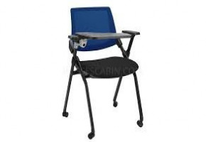 Plastic Chair With Writing Pad (Zen 01), Blue