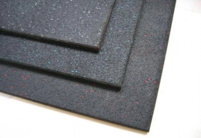 Grey Double Charged 10Mm Gym Floor Rubber Tile, 500x500 mm