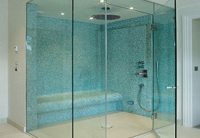 Basement Bath Shower Partition by Spring Valley Wellness Solutions