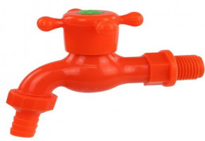 ORANGE Round Plastic Water Tap, For Bathroom Fitting, Size: 15MM