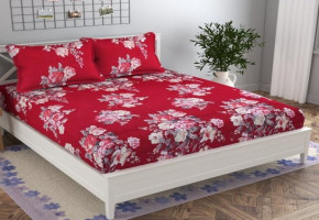 Red Printed Sublimation Bedsheet, For Home, Size: Single Bed Sheet