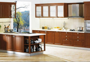 Wooden  L shaped Modular Kitchen by Philips Interiors International