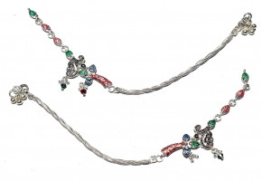 Casual Wear Silver Anklets, 60-90 Grams