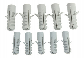 White Plastic Wall Plug, For Used With Screws