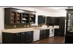 Black laminated modular kitchen