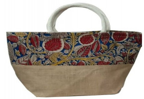 Embroidered Short Cotton Padded Designer Jute Bag, Size/Dimension: 14x12 Cm, Capacity: 5 Kg
