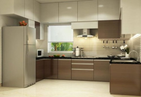 L Shaped Modular Kitchen by Smart Interiors