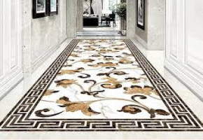 Residential Building Marble Inlay Design Flooring