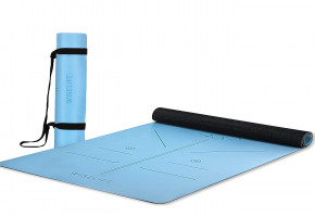 Pu Blue Rubber Yoga Mat, Thickness: 4 Mm