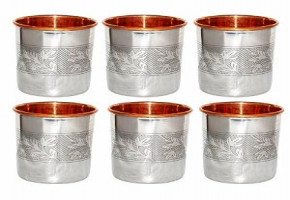Golden 200ml Copper Steel Glass, For Home