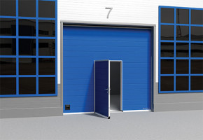 Blue Mild Steel Automatic Industrial Sectional Door, Size/Dimension: 3000x3000mm