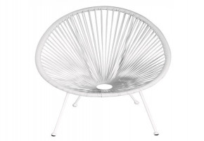 Iron White Metal Mesh Modern Outdoor Chair