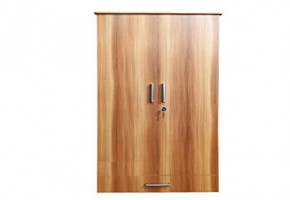 2 Doors Brown Wooden Almirah, With Locker