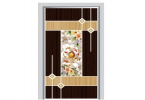 Floral Print PVC Door, Features: Waterproof, Size/Dimension: 7 Feet (height)