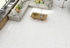 White Ceramic Vitrified Floor Tile, Thickness: 8mm