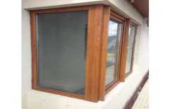 Brown (Frame) Wooden Finish UPVC Window