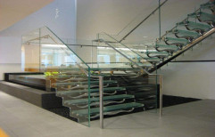 Silver Glass Staircase, For Home