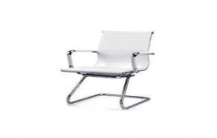 Sleek White Rexine Chair
