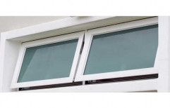 White Rectangular UPVC Top Hung Window, Thickness Of Glass: 5 Mm, for Residential