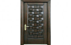 Black Single Wooden Door